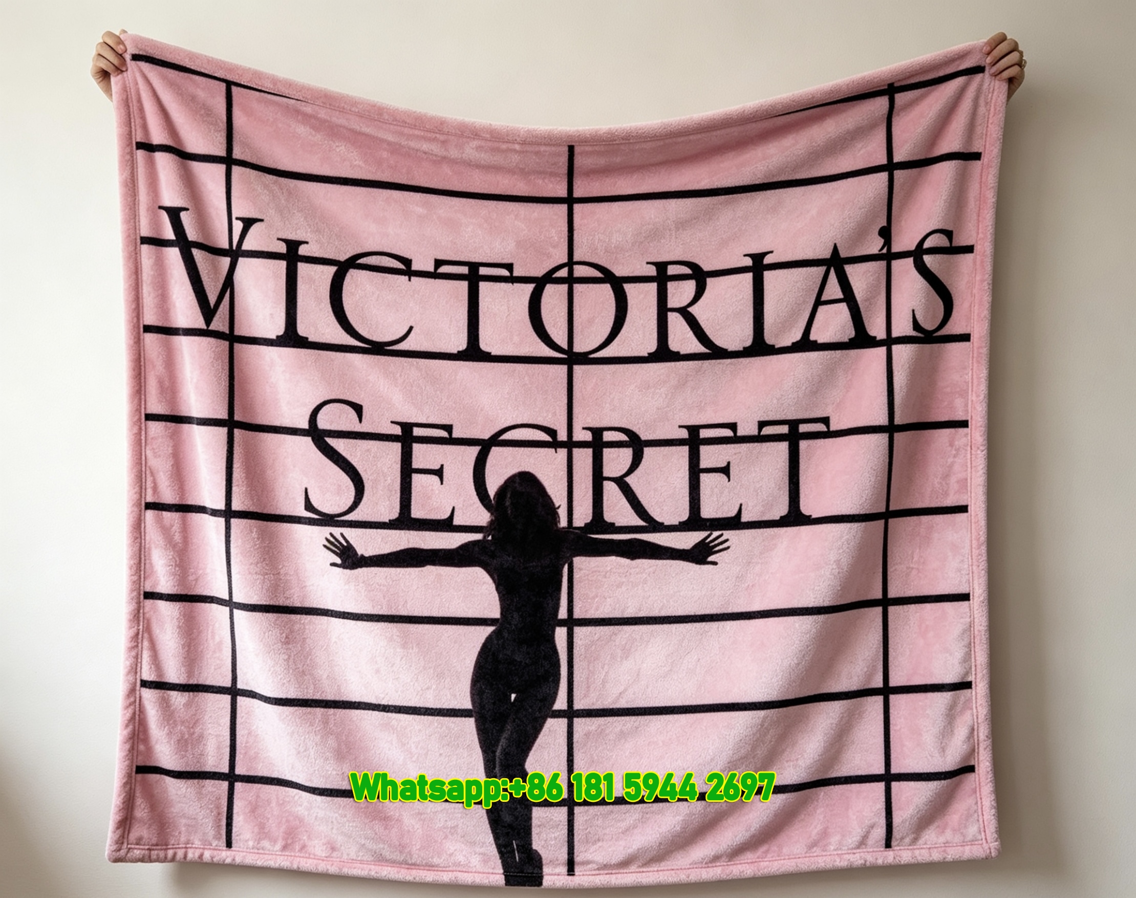 Victoria's Secret Silhouette Flannel Fleece Throw Blanket V034